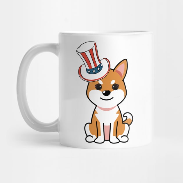 Funny orange dog is wearing uncle sam hat by Pet Station